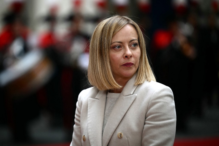 Giorgia Meloni à Rome, en Italie, le 10 février 2025. ( AFP / FILIPPO MONTEFORTE )