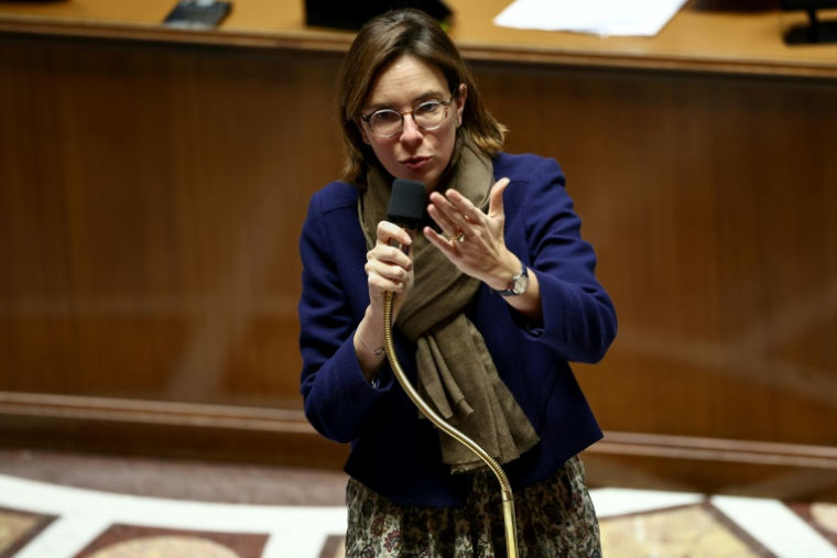 France's Public Accounts Minister Amelie de Montchalin speaks during a debate session on the draft budget law for 2026 at the Assemblee Nationale, France's Parliament lower house, in Paris on January 15, 2026. ( AFP / Anne-Christine POUJOULAT )
