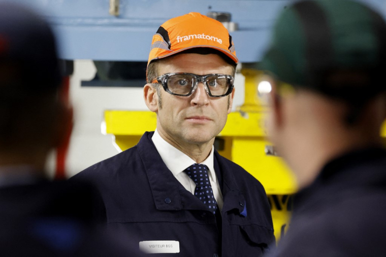 Emmanuel Macron, le 29 janvier 2025, à Maubeuge ( POOL / LUDOVIC MARIN )