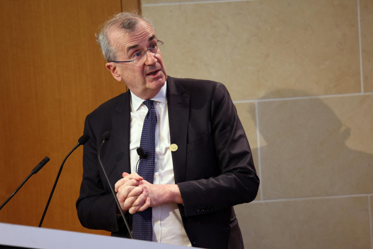 François Villeroy de Galhau, gouverneur de la banque de France, à Washington (USA) le 12 avril 2023. ( GETTY IMAGES NORTH AMERICA / KEVIN DIETSCH )
