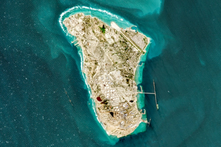 Image satellite de l'île de Kharg, le principal terminal pétrolier de l'Iran, le 2 mars 2026  ( EUROPEAN SPACE AGENCY / - )