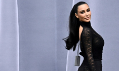 Kim Kardashian au cours de la semaine de la mode, à Paris, le 3 mars 2024 ( AFP / JULIEN DE ROSA )