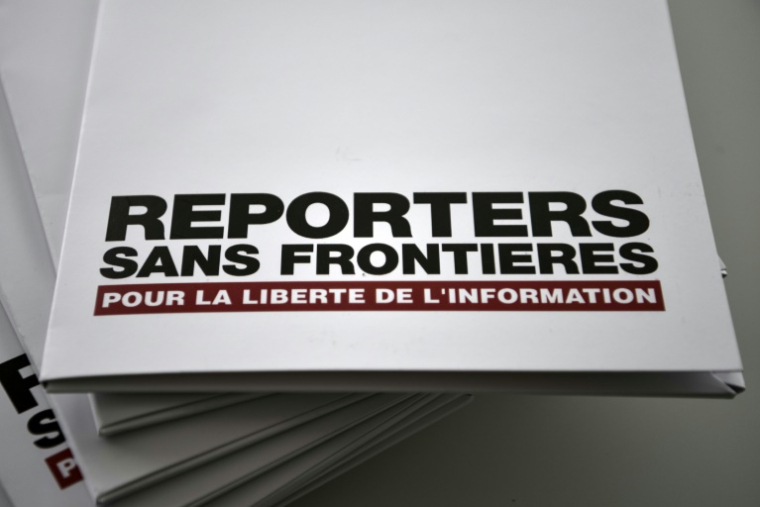 Les pressions économiques menacent la liberté de la presse, alerte Reporters sans frontières (RSF), pointant notamment une "dégradation inquiétante" aux Etats-Unis sous le mandat de Donald Trump ( AFP / PHILIPPE LOPEZ )