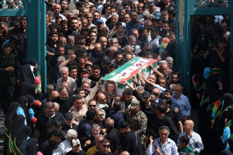 Funérailles d'un soldat iranien tué pendant les bombardements israéliens, le 26 juin 2025 à Téhéran ( AFP / - )