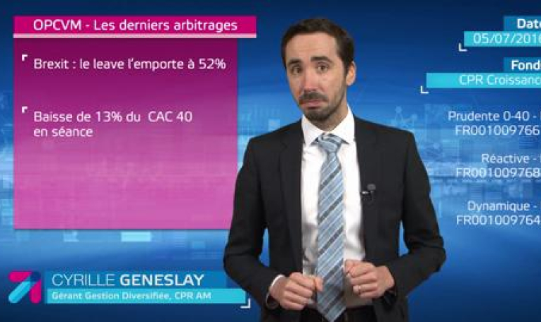 CPR Asset Management, OPCVM - Les derniers arbitrages : CPR Croissance Reactive P FR0010097683, juillet 2016.