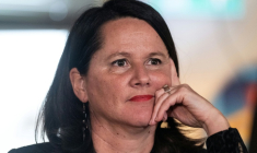 Johanna Rolland, maire sortante de Nantes et candidate du Parti socialiste à sa réélection, lors d'une conférence de presse à Nantes, le 2 février 2026 en Loire-Atlantique ( AFP / Sebastien Salom-Gomis )