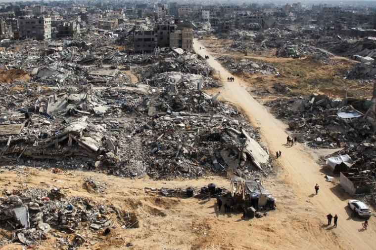 Les décombres de bâtiments à Rafah