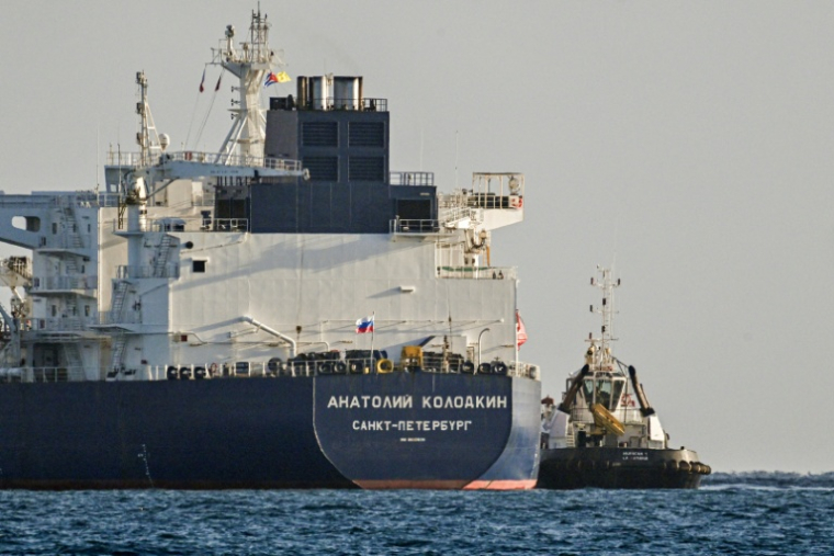 Le pétrolier russe Anatoly Kolodkin arrive au terminal pétrolier du port de Matanzas, au nord-ouest de Cuba, le 31 mars 2026 ( AFP / Yamil LAGE )