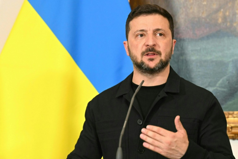 Le président ukrainien Volodymyr Zelensky lors d'une conférence de presse à Vienne, le 16 juin 2025 en Autriche ( APA / HELMUT FOHRINGER )