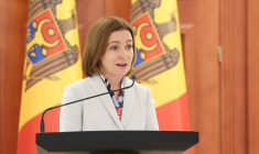 La présidente moldave, Maia Sandu, à Chisinau, le 10 juin 2025 ( AFP / ELENA COVALENCO )
