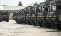 Des camions de fabrication allemande à Ljubljana, en Slovenie, le 13 décembre 2022. (illustration) ( AFP / JURE MAKOVEC )