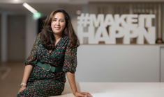 Karima Ben Abdelmalek, PDG et présidente de l'application de rencontres française Happn, à Paris le 8 juin 2023. ( AFP / JOEL SAGET )