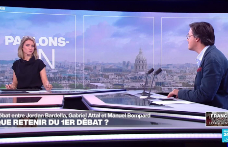 Face à un Bardella tendu et un Attal pontifiant, Manuel Bompard crée la surprise lors du débat des législatives
