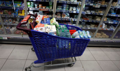 Un caddie dans un supermarché à Nice