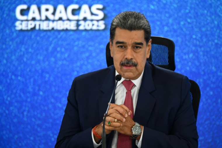 Le président vénézuélien Nicolas Maduro lors d'une conférence de presse à Caracas, le 15 septembre 2025 ( AFP / Federico PARRA )