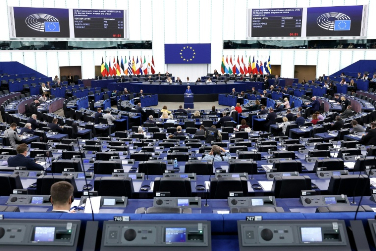 Le Parlement européen à Strasbourg, le 8 octobre 2025 dans le Bas-Rhin ( AFP / FREDERICK FLORIN )