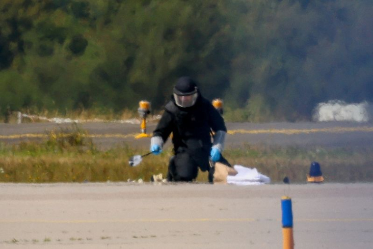 L'aéroport de Leipzig/Halle après la découverte d'un drone près d'une piste, à Schkeudlitz