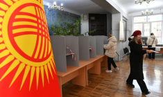 Elections législatives anticipées au Kirghizstan, dans la capitale Bichkek, le 30 novembre 2025 ( AFP / Vyacheslav OSELEDKO )