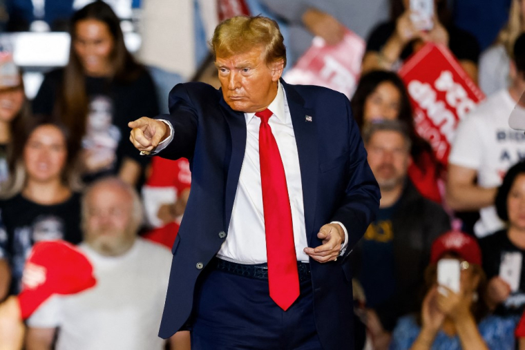 Donald Trump à Conway, aux Etats-Unis, le 10 février 2024. ( AFP / JULIA NIKHINSON )