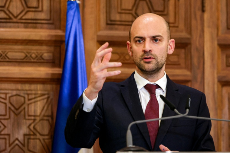 Le ministre des Affaires étrangères Jean-Noël Barrot à Beyrouth, au LIban, le 6 février 2026 ( AFP / ANWAR AMRO )