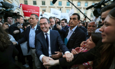 Le ministre de l'Intérieur Bruno Retailleau, élu à la tête de LR, à Paris le 18 mai 2025 ( AFP / Kiran RIDLEY )