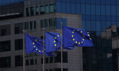 Les drapeaux de l'Union européenne à Bruxelles