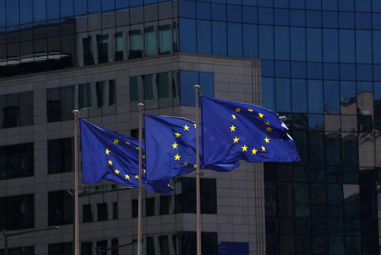 Les drapeaux de l'Union européenne à Bruxelles