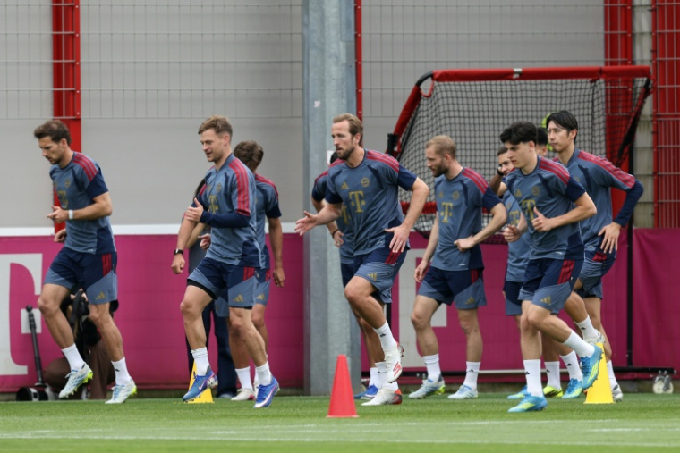 Les joueurs du Bayern Munich à l'entraînement le 5 mai 2026 à Munich ( AFP / Alexandra BEIER )