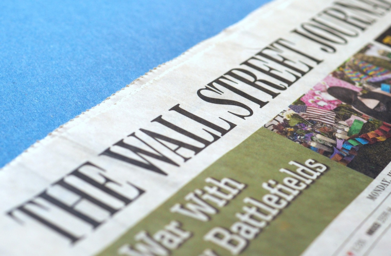 La une du Wall Street Journal. (Crédits: Adobe Stock)