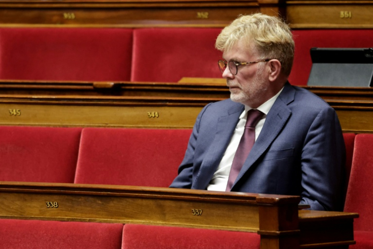 Le président des députés MoDem Marc Fesneau à l'Assemblée nationale le 27 octobre 2025 à Paris  ( AFP / STEPHANE DE SAKUTIN )