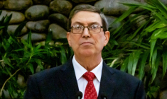 Le ministre cubain des Affaires Etrangères Bruno Rodriguez, lors d'une conférence de presse à La Havane, le 17 septembre 2025 ( AFP / ADALBERTO ROQUE )