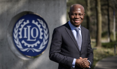 Gilbert Houngbo à Genève, en Suisse, le 25 mars 2022. ( AFP / FABRICE COFFRINI )