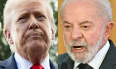 Combinaison de portraits du président américain Donald Trump (gauche), pris le 11 septembre 2025 à Washington, et du président brésilien Lula (droite), pris le 18 août 2025 à Brasilia  ( AFP / SAUL LOEB )