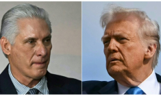 Combinaison de photos créée le 11 janvier 2026 montrant à gauche le président cubain Miguel Diaz-Canel et à droite le président américain Donald Trump ( AFP / Mauro PIMENTEL )