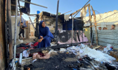 Un campement dévasté après une frappe israélienne dans le secteur d'Al-Mawasi, dans le sud de la bande de Gaza, le 7 août 2025 ( AFP / - )