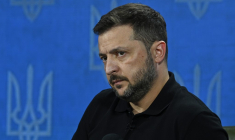 Volodymyr Zelensky, le 27 août 2024, à Kiev ( AFP / SERGEI CHUZAVKOV )