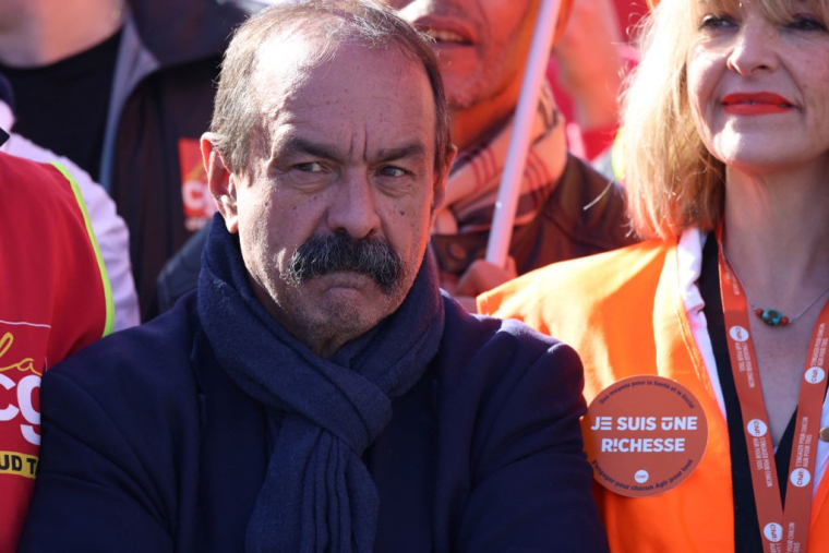 Philippe Martinez à Albi, le 16 février 2023. ( AFP / CHARLY TRIBALLEAU )