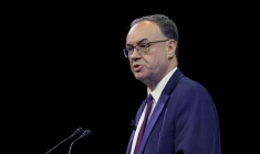 Le gouverneur de la Banque d'Angleterre Andrew Bailey au dîner annuel de l'Association irlandaise des gestionnaires d'investissements à Dublin