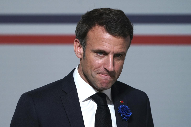 Emmanuel Macron, le 8 mai 2023, à Paris ( POOL / LAURENT CIPRIANI )