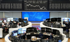 Le graphique de l'indice boursier allemand DAX est représenté à la bourse de Francfort
