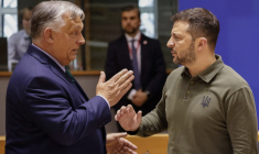 Viktor Orban et Volodymyr Zelensky à Bruxelles, en Belgique, le 27 juin 2024. ( AFP / LUDOVIC MARIN )