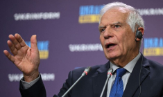 Le chef de la politique étrangère de l'UE, Josep Borrell, donne une conférence de presse à Kyiv