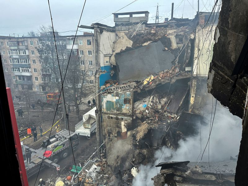 Conséquences d'une attaque de drone russe à Soumy