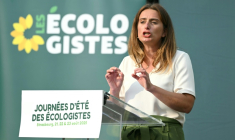 Marine Tondelier, secrétaire nationale des Ecologistes, aux unviversités d'été de son parti à Strasbourg, le 21 août 2025 ( AFP / SEBASTIEN BOZON )