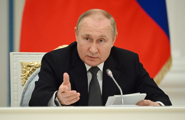 Vladimir Poutine à Moscou, en Russie, le 25 mai 2022. ( SPUTNIK / SERGEI GUNEYEV )