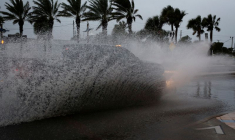 Une rue en Floride avant l'arrivée de l'ouragan Nicole, en 2022