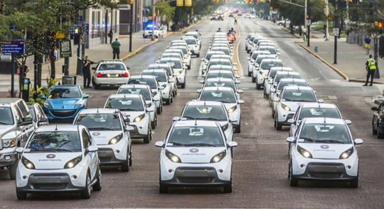 Le service d'autopartage a déjà été mis en service à Indianapolis. (© Blue Solutions)