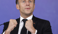Emmanuel Macron, le 26 avril 2024, à Paris ( POOL / LUDOVIC MARIN )
