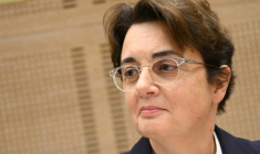 Laurence des Cars le 22 octobre 2025 au Sénat à Paris ( AFP / Bertrand GUAY )