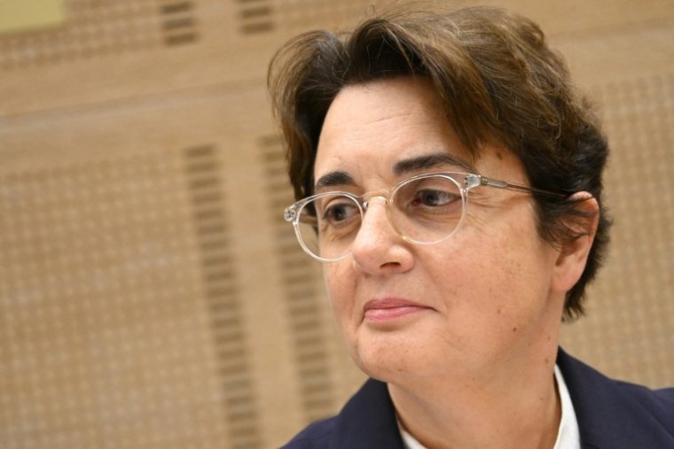 Laurence des Cars le 22 octobre 2025 au Sénat à Paris ( AFP / Bertrand GUAY )